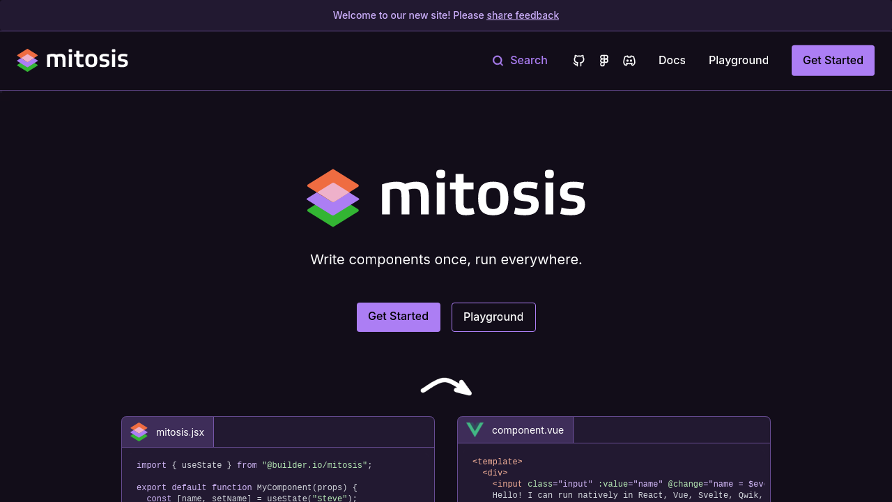 Mitosis : code source compilé vers React, Vue, Angular, Svelte, Qwik