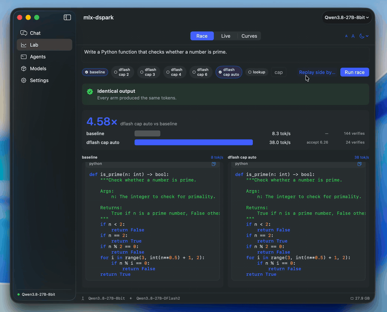 MLX-DSPARK : doublé la vitesse de vos modèles locaux