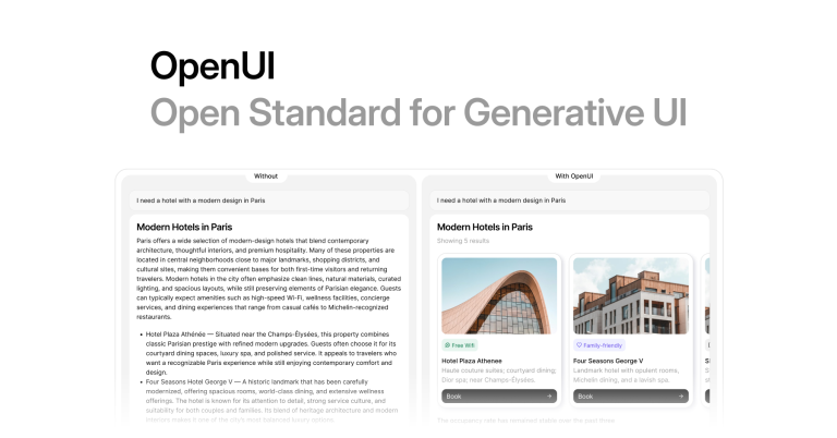 OPENUI : vos LLM génèrent de vraies interfaces, token par token