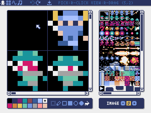 Pyxel Editor : dessin de sprites et de tilemaps