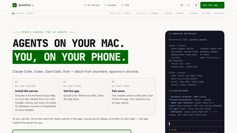 QUICKTUI : vos agents de code sur votre Mac, vous sur votre iPhone