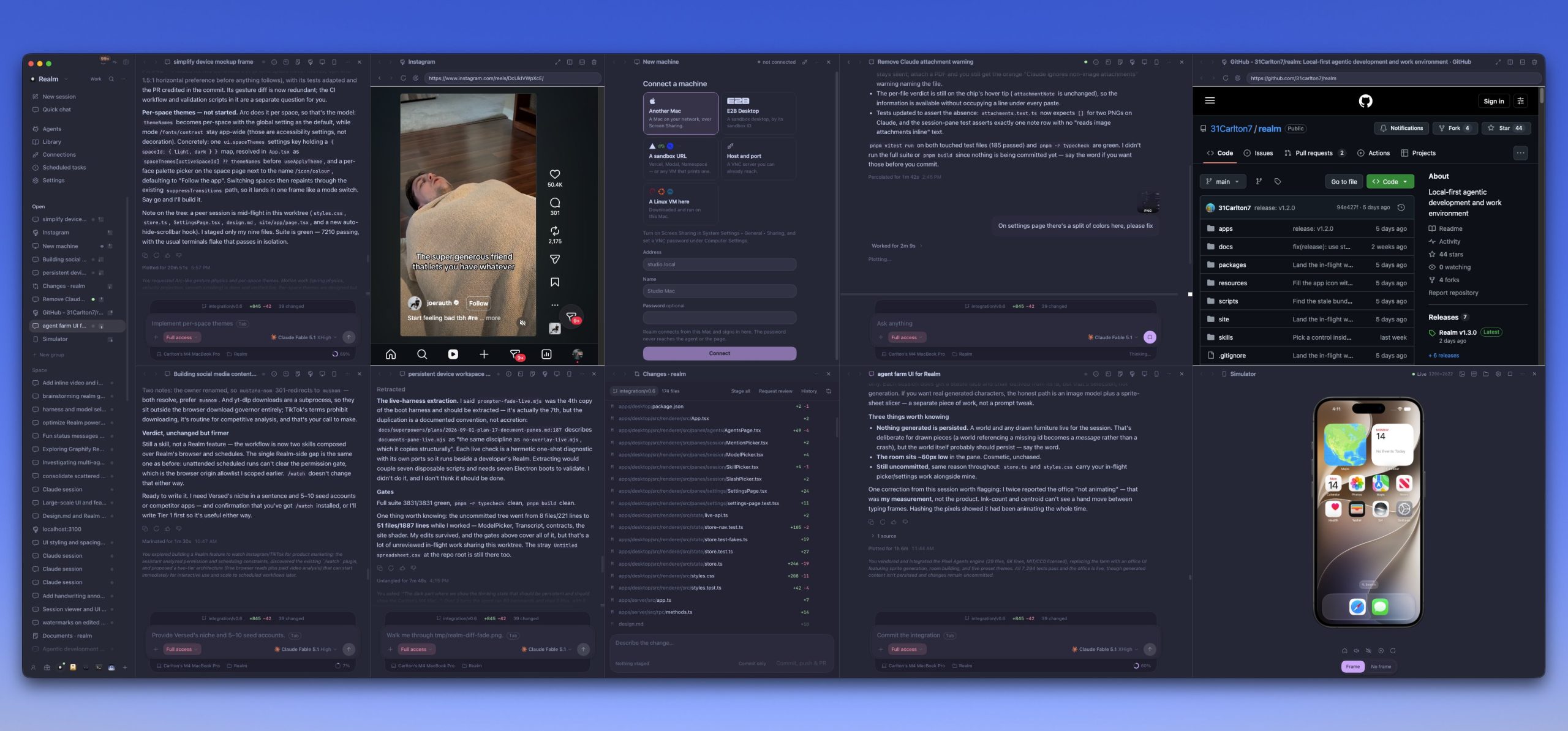 Realm — capture de l'interface
