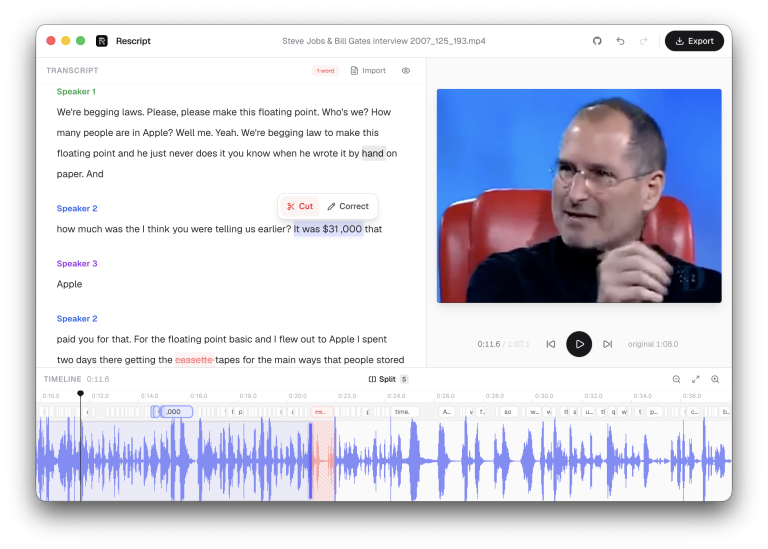 RESCRIPT : couper sa vidéo comme on édite du texte