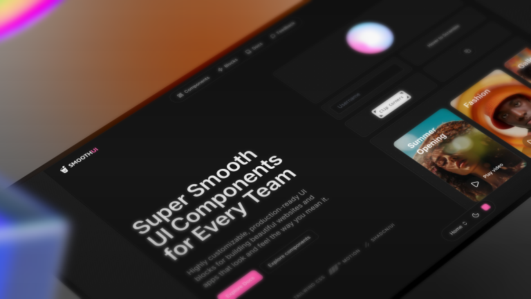 SMOOTHUI : 198 composants React animés, prêts pour shadcn/ui
