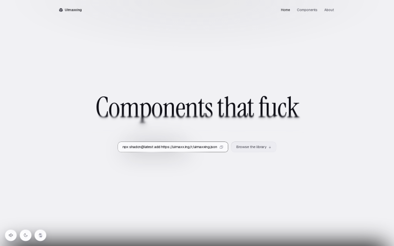 UIMAXXING : 122 composants shadcn avec une vraie signature visuelle