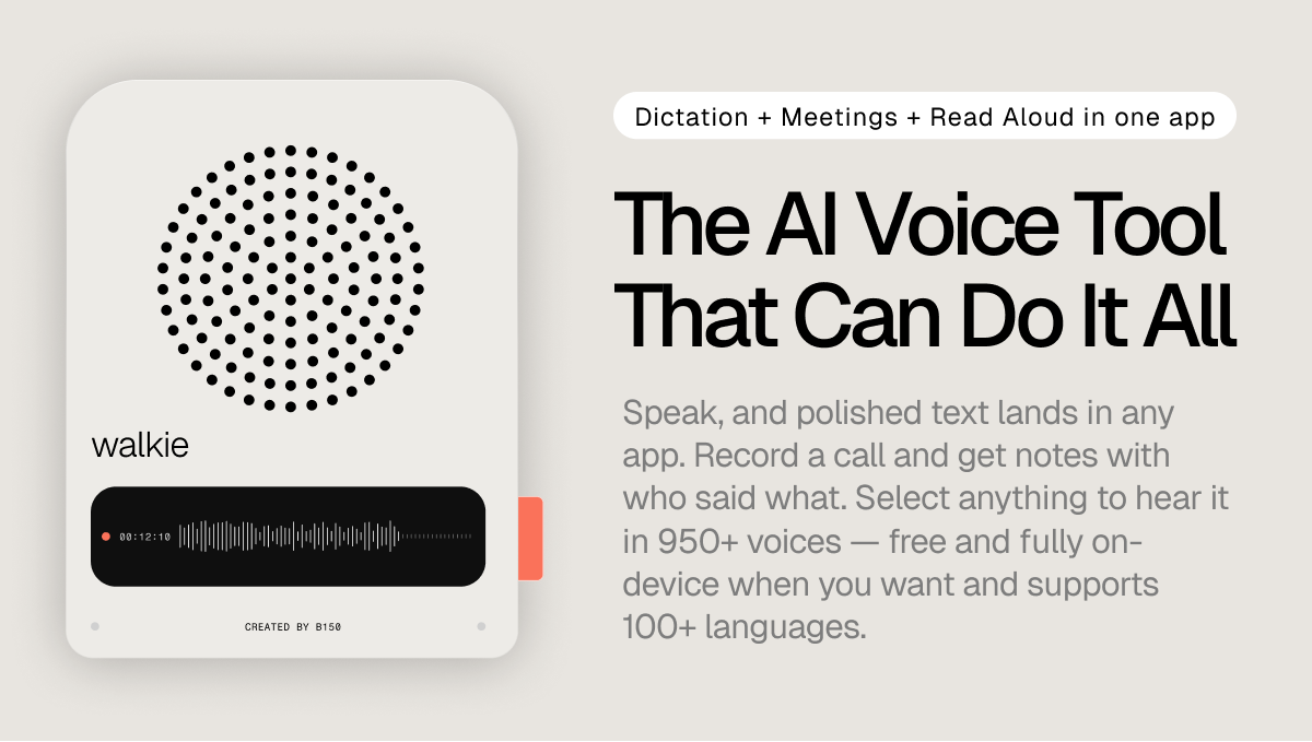 Walkie dicter proprement dans toutes vos apps clou
