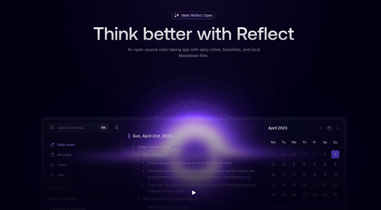 REFLECT : vos notes restent des fichiers Markdown chez vous