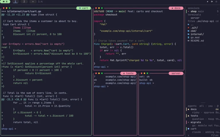 TUIOS : le gestionnaire de fenêtres du terminal qui sait ce que vos agents font