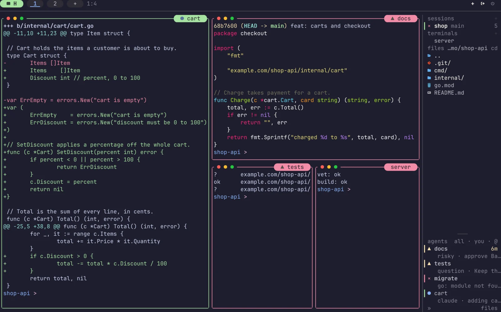 Tuios le gestionnaire de fenetres du terminal qui
